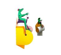 Creative Frog Riding Bicycle Paper Holder, Frog On Unicycle Toilet Paper Holder, Gentleman Frog Unicycle Wall Mounted Roll Paper Holder, for Bathroom/Kitchen, Space-Saving Tissue Storage Solution