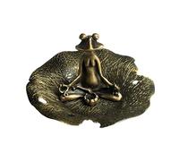 Creative Frog Tea Pet with Lotus Leaf Base Set DIY Zen Frog Ornaments Multi-Purpose Zen-Inspired Incense Holder for Office Desktop Tea Table Decoration