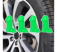 Creative Funny Valve Stem Caps | Prank Tire Valve Decorations | Dustproof and Waterproof, Durable | Suitable for Cars/Bikes/Motorcycles | The Style You’ve Been Looking for(4PCSGreen)