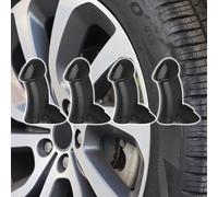 Creative Funny Valve Stem Caps | Prank Tire Valve Decorations | Dustproof and Waterproof, Durable | Suitable for Cars/Bikes/Motorcycles | The Style You’ve Been Looking for(4PCSBlack)
