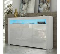 Creative Furniture Aether Sideboard 155Cm - A Sleek And Spacious Cabinet With Gloss Doors And Led Lights In White White