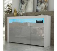 Creative Furniture Aether Sideboard 155Cm - A Sleek And Spacious Cabinet With Gloss Doors And Led Lights In Grey Grey