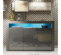 Creative Furniture Aether Sideboard 155cm - A Sleek & Spacious Cabinet with Gloss Doors & LED Lights in Dark Grey Creative Furniture Dark Grey