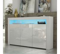 Creative Furniture Aether Sideboard 155cm - A Sleek & Spacious Cabinet with Gloss Doors & LED Lights in White Creative Furniture White