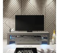 Creative Furniture Aria TV Unit 160cm - A Sleek & Functional Cabinet with Gloss Doors & LED Lights in Dark Grey Creative Furniture Dark Grey