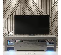 Creative Furniture Aria Tv Unit 160Cm - Dark Grey With Gloss Doors And Led Lights