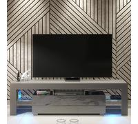Creative Furniture Aria Tv Unit 160Cm - Dark Grey With Gloss Doors And Led Lights Dark Grey
