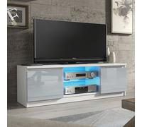 Creative Furniture Aura TV Unit 120cm - A Compact & Contemporary Cabinet with Gloss Doors & LED Lights in Grey Creative Furniture Grey
