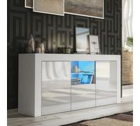 Creative Furniture Aurora Sideboard 145cm - A Modern & Practical Cabinet with Gloss Doors & LED Lights in White Creative Furniture White