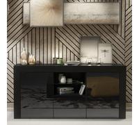 Creative Furniture Aurora Sideboard 145Cm - Black With Gloss Doors