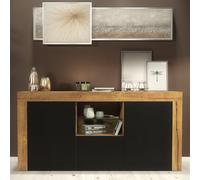Creative Furniture Aurora Sideboard 145Cm - Dark Oak & Black Matt Doors