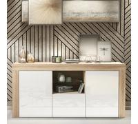 Creative Furniture Aurora Sideboard 145Cm - Oak & White Gloss Doors