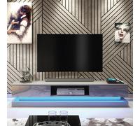 Creative Furniture Bloom Tv Unit 180Cm - A Functional And Contemporary Cabinet With Gloss Doors And Led Lights In Dark Grey Dark Grey