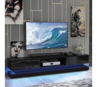 Creative Furniture Bloom TV Unit 180cm - Black with Gloss Doors & LED Lights Creative Furniture Black