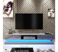 Creative Furniture Bloom Tv Unit 180Cm - Dark Grey With Gloss Doors And Led Lights
