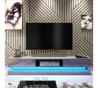Creative Furniture Bloom TV Unit 180cm - Dark Grey with Gloss Doors & LED Lights Creative Furniture Dark Grey