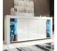 Creative Furniture Eden Sideboard 164Cm - A Sophisticated And Spacious Cabinet With Gloss Doors And Led Lights In White White