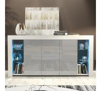 Creative Furniture Eden Sideboard 164Cm - White & Grey Gloss Doors And Led Lights