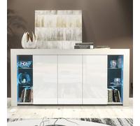 Creative Furniture Eden Sideboard 164Cm - White With Gloss Doors And Led Lights White One Size