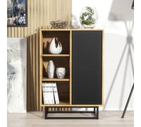 Creative Furniture Elysian Loft Sideboard 100Cm - Industrial-Style Sideboard With Rustic, Oak & Black Matt Doors Multi One Size