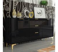 Creative Furniture Goldline Gloss Sideboard 140Cm - Glossy Black