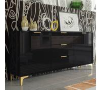 Creative Furniture Goldline Gloss Sideboard 140cm - Glossy Black Creative Furniture Black