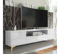 Creative Furniture Goldline Gloss TV Unit 200cm - Glossy White Creative Furniture White