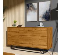Creative Furniture Halo Loft Sideboard 160cm - Industrial-Style Sideboard with Rustic, Oak & Black Matt Doors in Brown Creative Furniture Brown