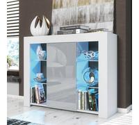 Creative Furniture Harbor Sideboard 97Cm - A Stylish And Functional Cabinet With Gloss Doors And Led Lights In Grey Grey