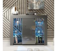 Creative Furniture Harbor Sideboard 97cm - A Stylish & Functional Cabinet with Gloss Doors & LED Lights in Dark Grey Creative Furniture Dark Grey
