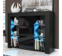 Creative Furniture Harbor Sideboard 97cm - Black with Gloss Doors & LED Lights Creative Furniture Black