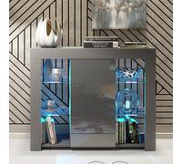 Creative Furniture Harbor Sideboard 97cm - Dark Grey with Gloss Doors & LED Lights Creative Furniture Dark Grey