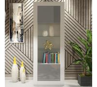 Creative Furniture Illume Display Cabinet 170Cm - White & Grey Gloss Doors