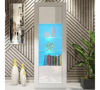 Creative Furniture Illume Display Cabinet 170Cm - White With Gloss Doors And Led Lights