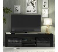 Creative Furniture Loom Tv Unit 130Cm - Black With Gloss Doors