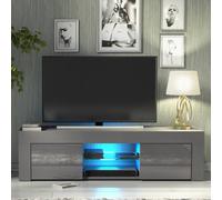 Creative Furniture Loom Tv Unit 130Cm - Dark Grey With Gloss Doors And Led Lights Dark Grey
