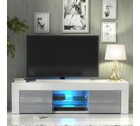 Creative Furniture Loom Tv Unit 130Cm - White & Grey Gloss Doors