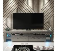 Creative Furniture Nova Tv Unit 200Cm - Dark Grey With Gloss Doors And Led Lights Dark Grey