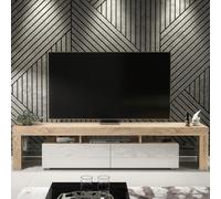 Creative Furniture Nova Tv Unit 200Cm - Oak & White Gloss Doors
