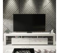 Creative Furniture Nova Tv Unit 200Cm - White With Gloss Doors