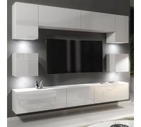 Wall TV Unit White - High Gloss Doors & Modern Design