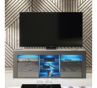 Creative Furniture Pulse Tv Unit 145Cm - A Stylish And Practical Cabinet With Gloss Doors And Led Lights In Dark Grey Dark Grey One Size
