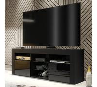 Creative Furniture Pulse Tv Unit 145Cm - Black With Gloss Doors