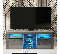 Creative Furniture Pulse Tv Unit 145Cm - Dark Grey With Gloss Doors And Led Lights Dark Grey