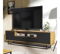 Creative Furniture Rift Loft TV Unit 200cm - Industrial-Style Storage with Rustic, Oak & Black Matt Doors Creative Furniture Multicolor