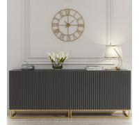 Creative Furniture Ripple Duo Sideboard 200Cm - Dark Grey With Fluted Doors
