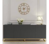 Creative Furniture Ripple Duo Sideboard 200Cm - Dark Grey With Fluted Doors Dark Grey