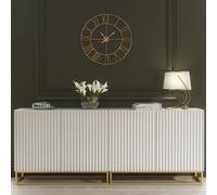 Creative Furniture Ripple Duo Sideboard 200Cm - White With Fluted Doors