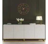 Creative Furniture Ripple Duo Sideboard 200Cm - White With Fluted Doors White
