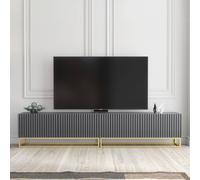 Creative Furniture Ripple Duo Tv Unit 200Cm - Dark Grey With Fluted Doors Dark Grey